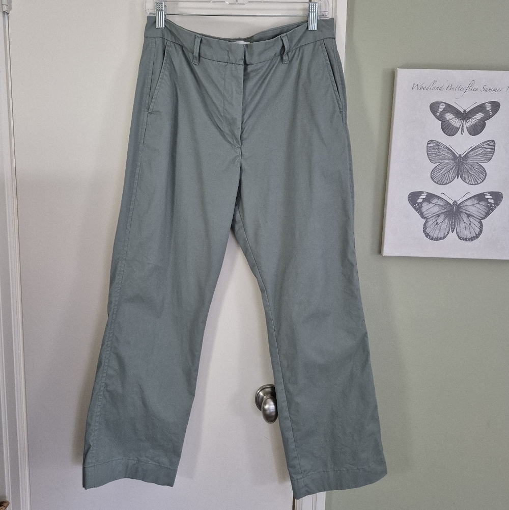 NWOT Marks & Spencer Sage Green  Cotton Straight-Leg Chinos, 8 Short